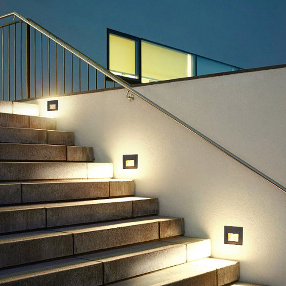 Ray Modern Metal Square Outdoor Deck/Step Light, Black - Lamp Copper