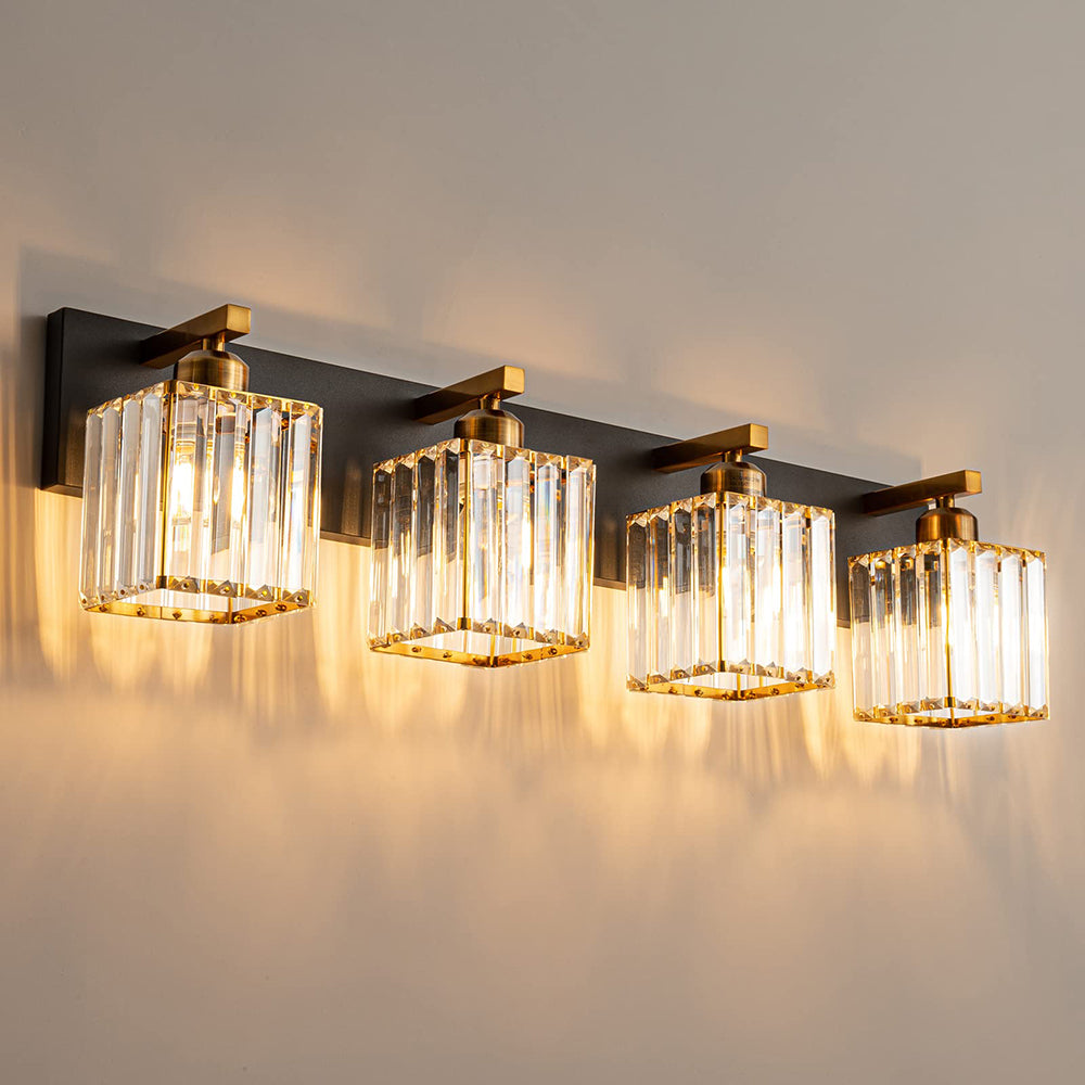 Kristy Vintage LED Metal/Crystal Wall Lamp For Mirror, Gold - Lamp Copper