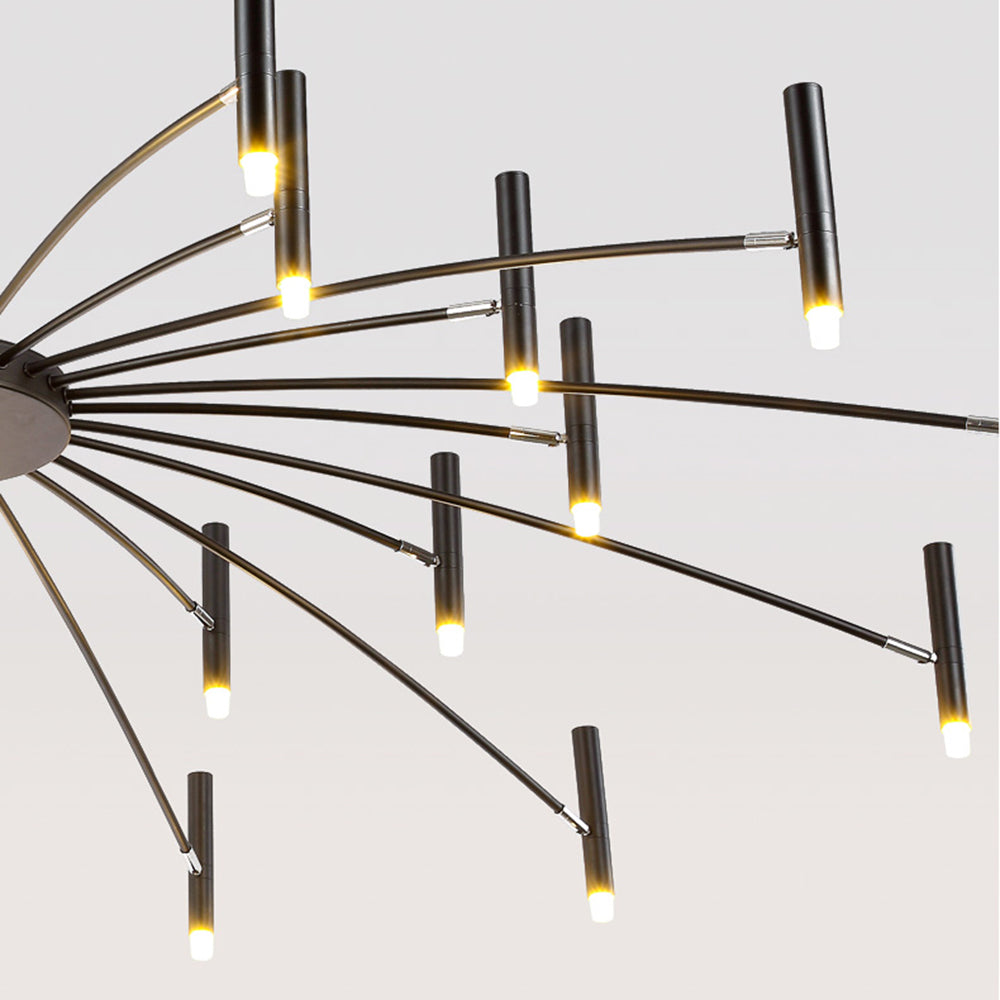 Arisha Modern Blown Linear Metal Multi-heads Chandelier - Lamp Copper