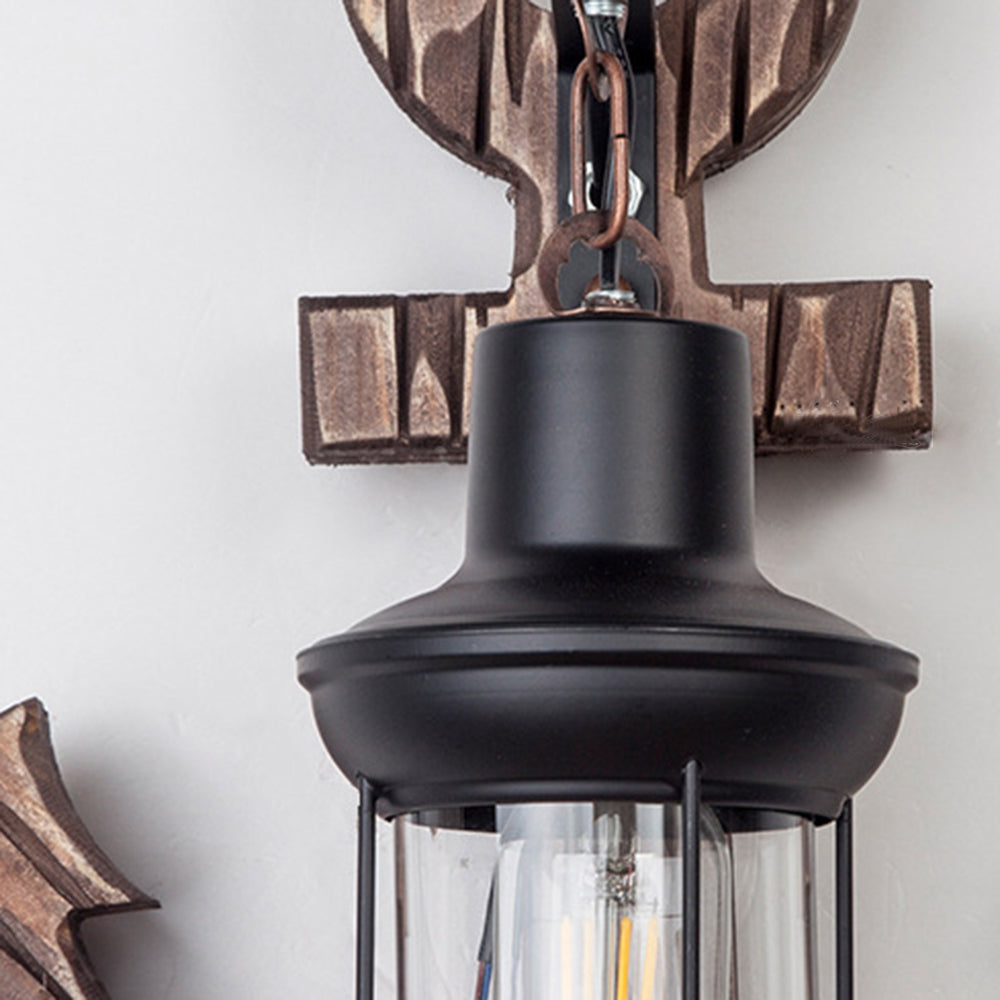 Epoch Anchor Lantern Wall Lamp, Vintage/Antique, Wood, Bedroom - Lamp Copper