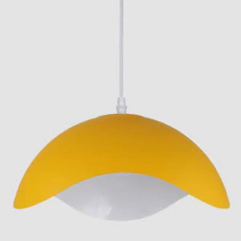 Valentina Colorful Shade Single Pendant Lights, Wood & Metal - Lamp Copper