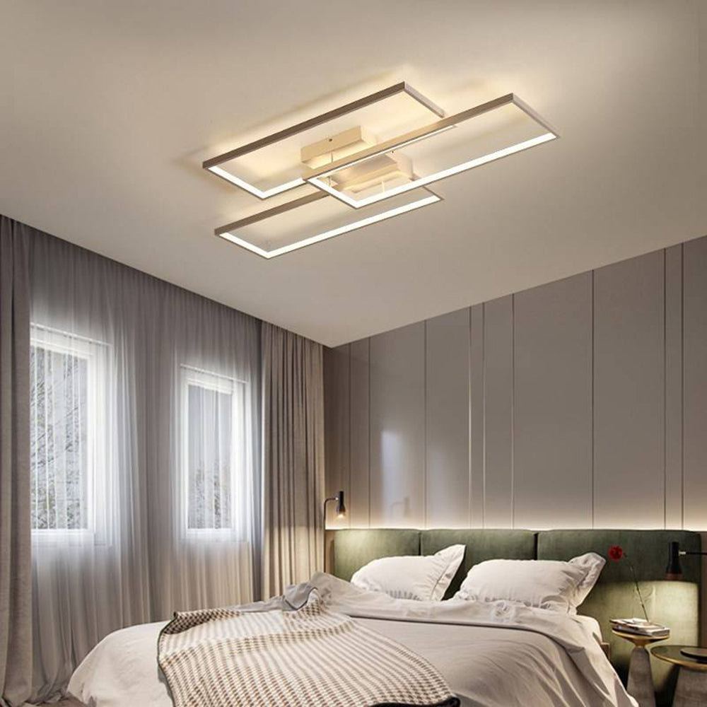 Arisha Rectangular Flush Mount Ceiling Light, 2 Colour - Lamp Copper