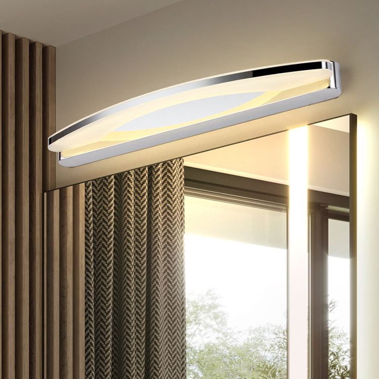 Arisha Minimalist Oval Vanity Wall Lamp, Chrome, Bedroom/Bathroom - Lamp Copper