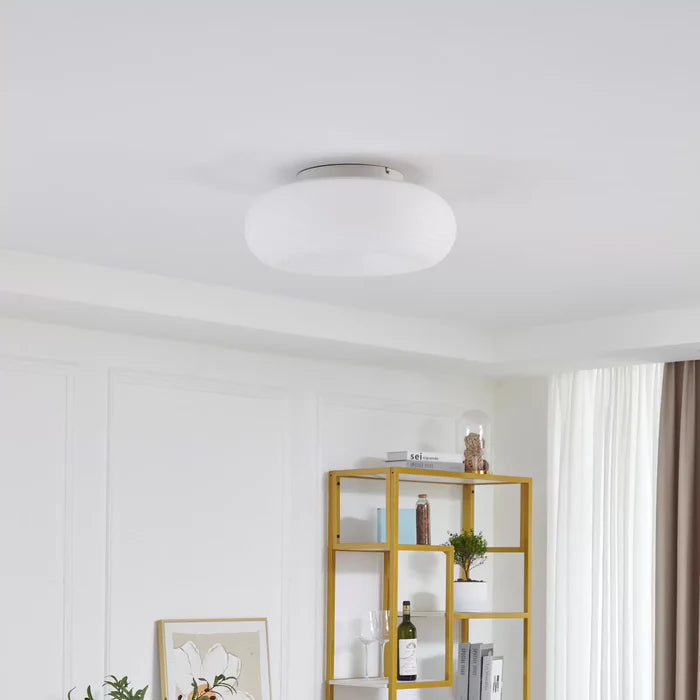 Arisha Flush Mount Ceiling Light Modern, Metal/Acrylic, White, Bedroom - Lamp Copper