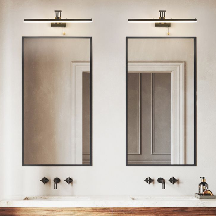 Arisha Linear Arc Light Poles Metal Black Vanity Wall Lamp - Lamp Copper