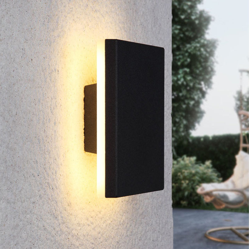 Klyne Minimalist Round/Square Outdoor Wall Lamp LED, Black/White - Lamp Copper