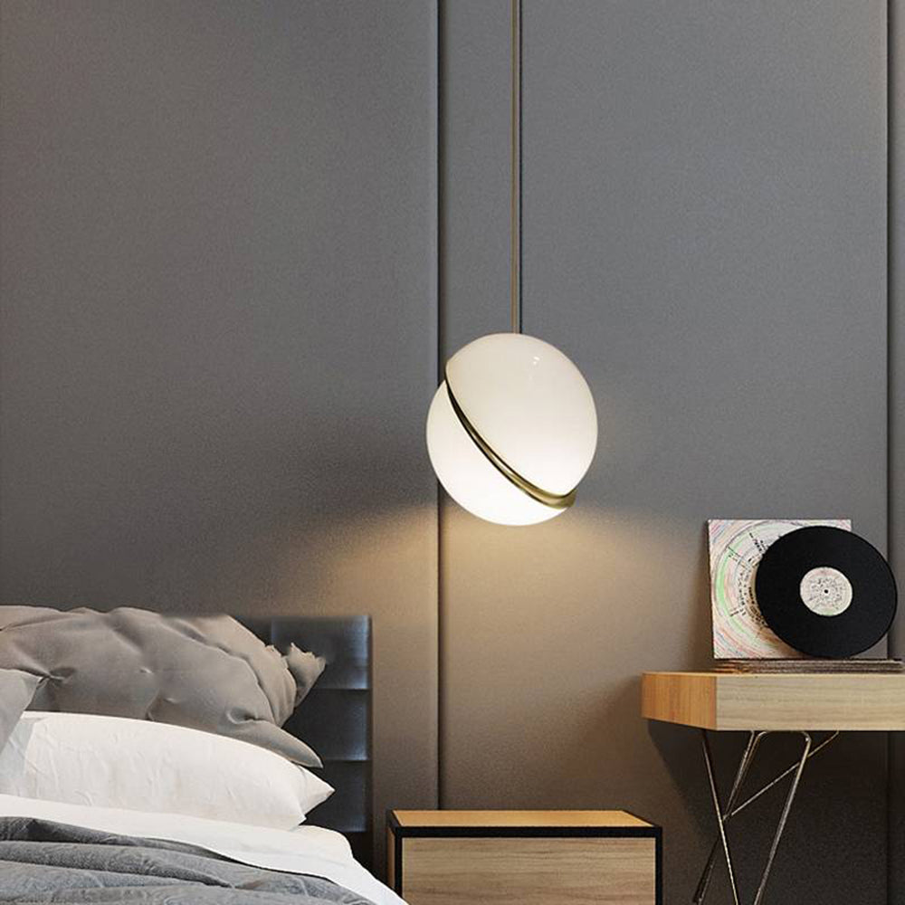 Valentina Simple Pendant Light, Gold & White - Lamp Copper