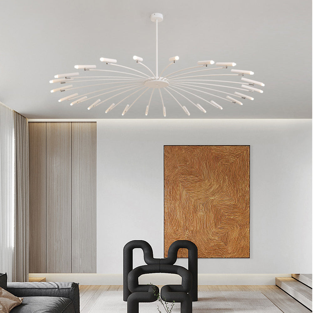 Arisha Modern Blown Linear Metal Multi-heads Chandelier - Lamp Copper