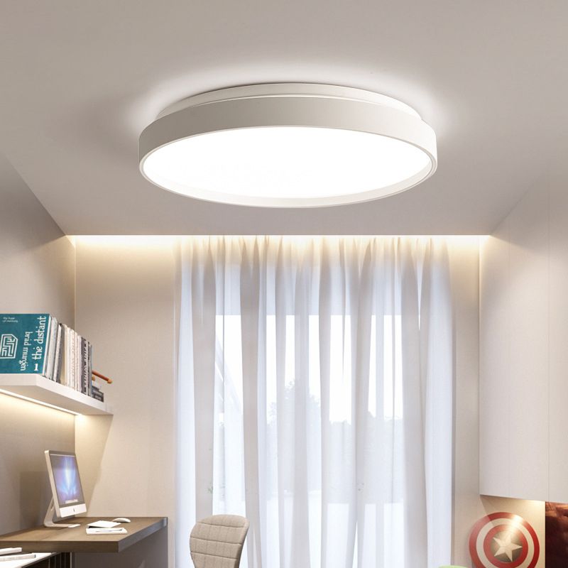 Arisha Minimalist Round Metal/Acrylic Flush Mount Ceiling Light, White/Coffee/Grey/Gold - Lamp Copper