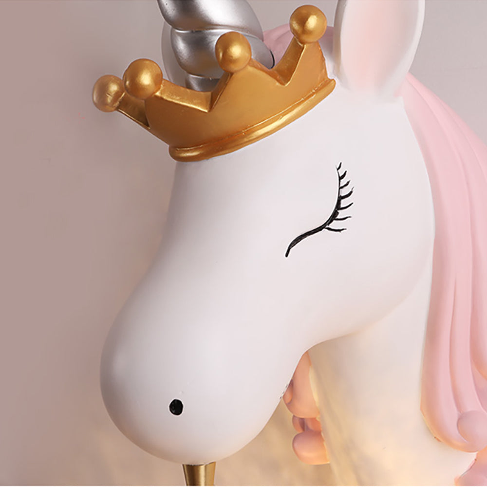 Arisha Modern Unicorn/Strawberry Art Wall Lamp, Pink/Blue - Lamp Copper