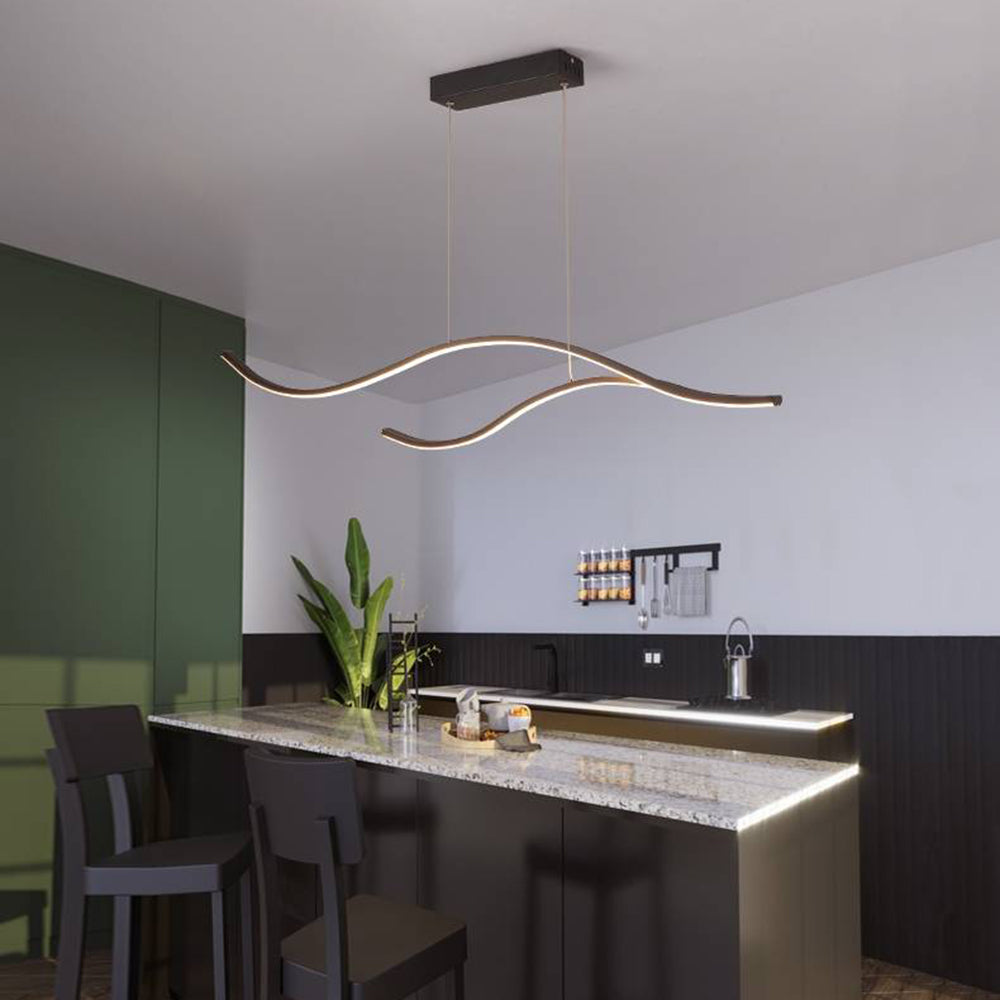 Arisha Modern Wave Pendant Light, 2 Colour - Lamp Copper