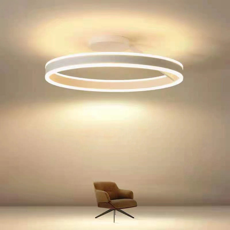 Solen Modern Circle Flush Mount Ceiling Light, Black & White - Lamp Copper
