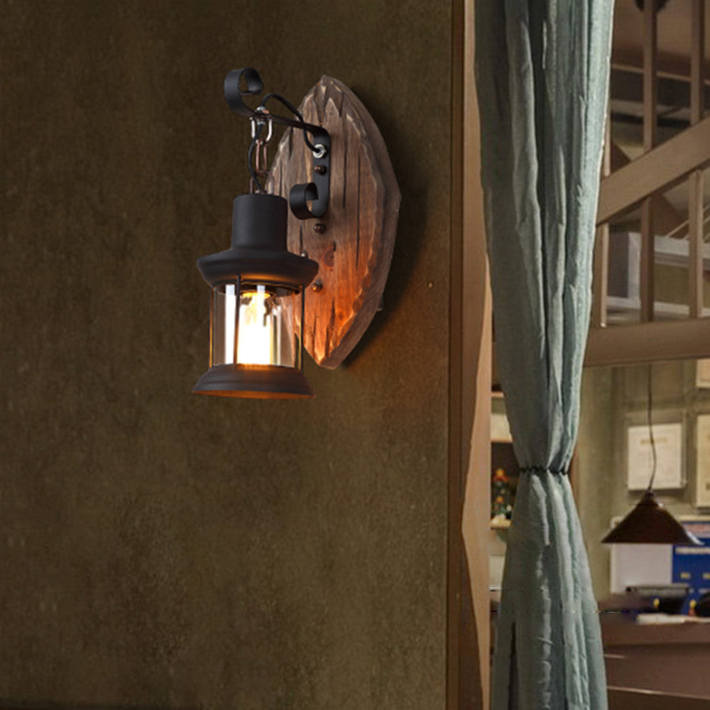 Epoch Wall Lamp Leaf Shape Vintage, Wood/Metal, Bedroom - Lamp Copper