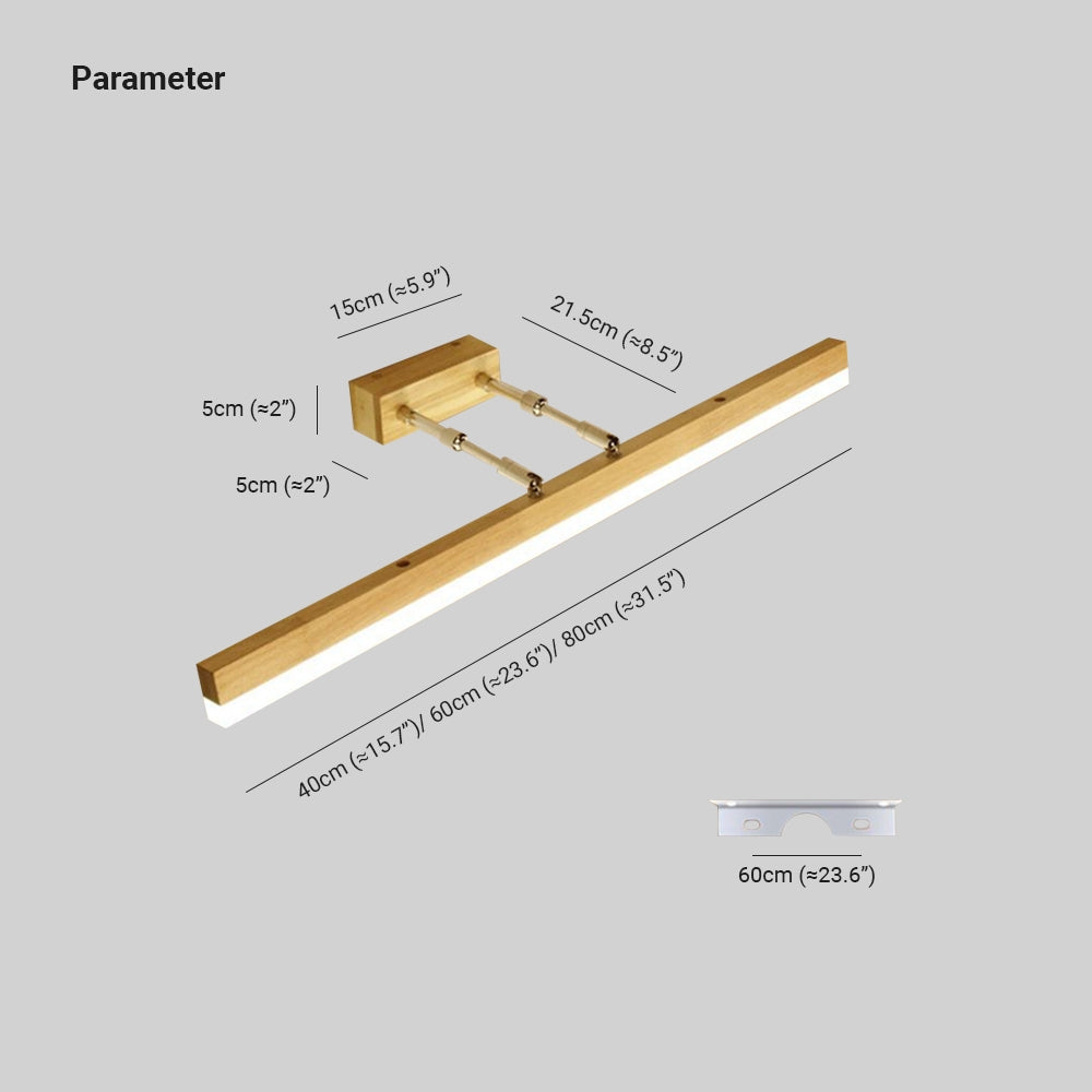 Muto Classic Wood Stretchable Mirror Vanity Bathroom Wall Lamp - Lamp Copper