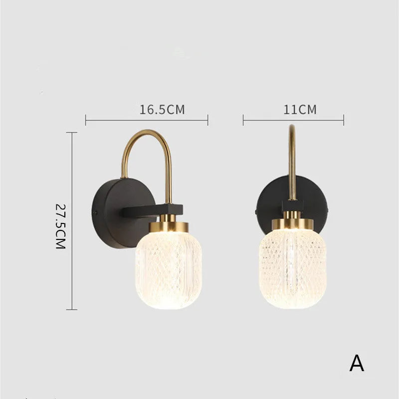 Ardo Modern Metal/Acrylic Wall Lamp, 2 Style - Lamp Copper