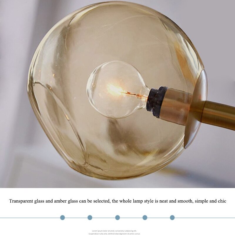 Valentina Modern Glass Globe Bubble Pendant Light Black/Gold - Lamp Copper