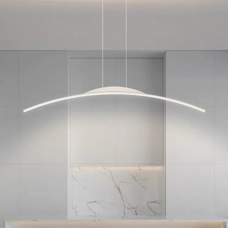 Floa Minimalist Linear Metal Remote Control Pendant Light - Lamp Copper