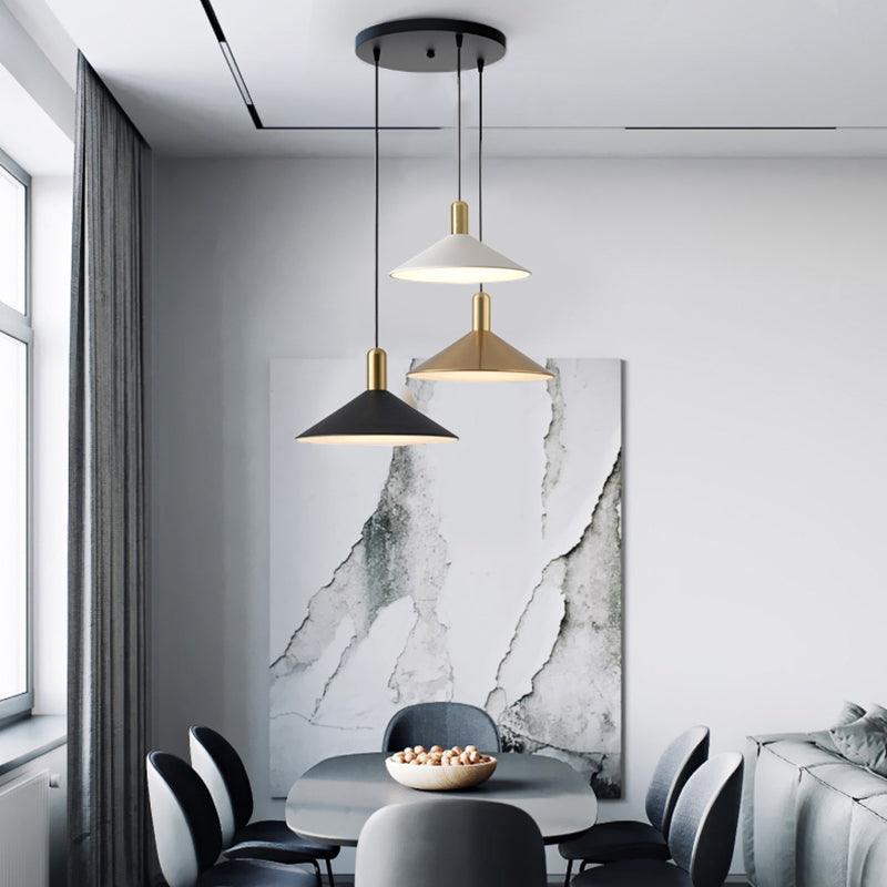 Aria Vintage Umbrella Monochrome Pendant Light - Lamp Copper