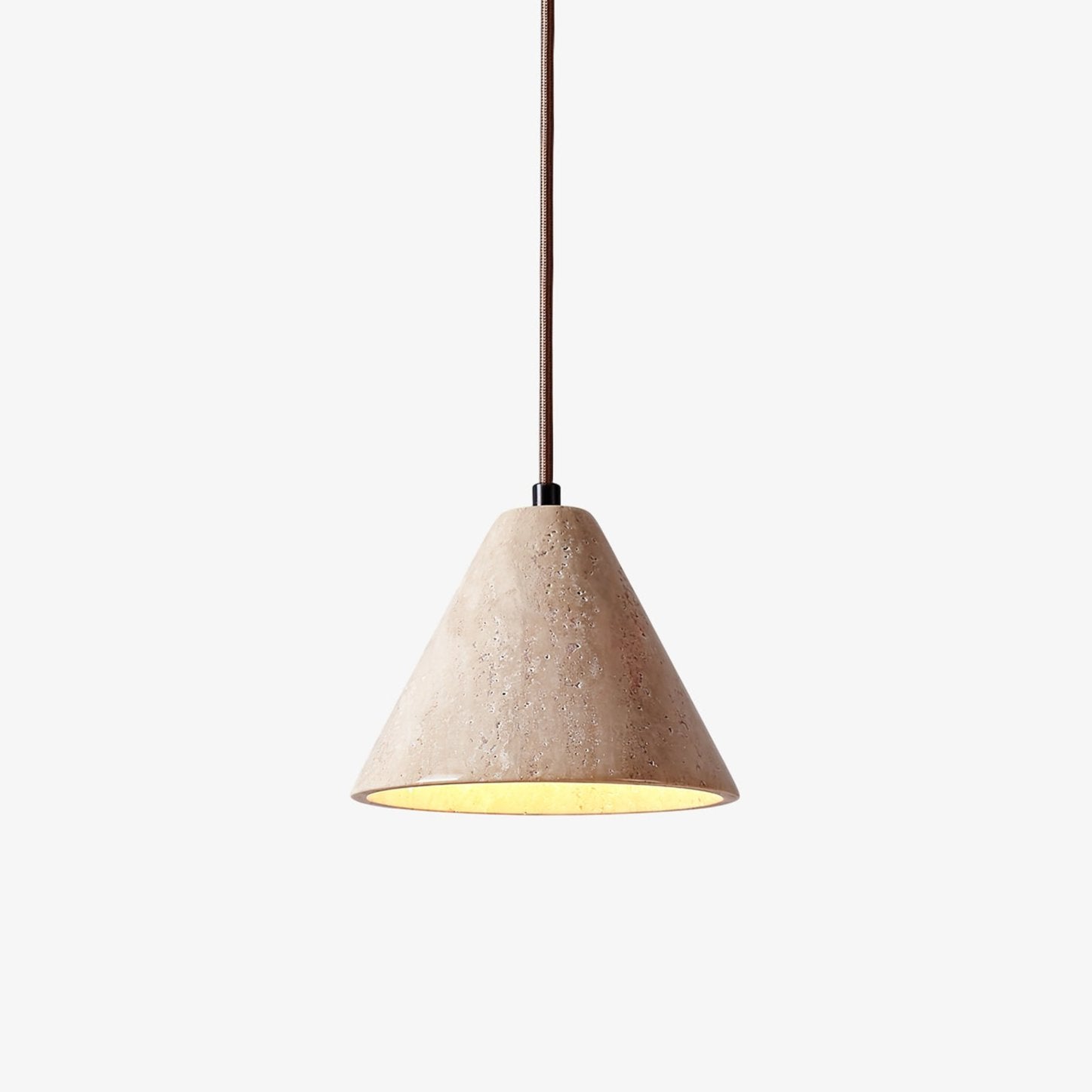 Cezoriel Conical Travertine Pendant Light - Lamp Copper