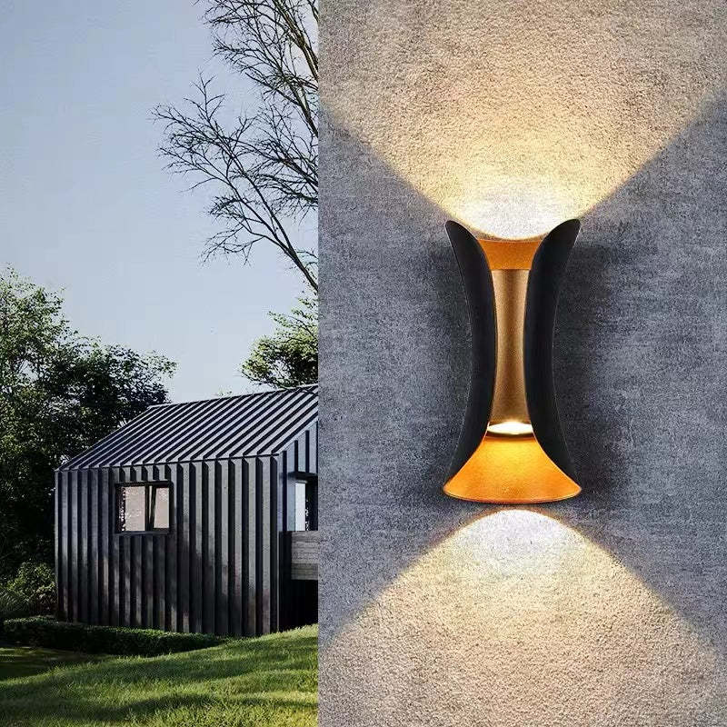 Noxel Curved Outdoor Wall Mounted Led Lamp - Lamp Copper