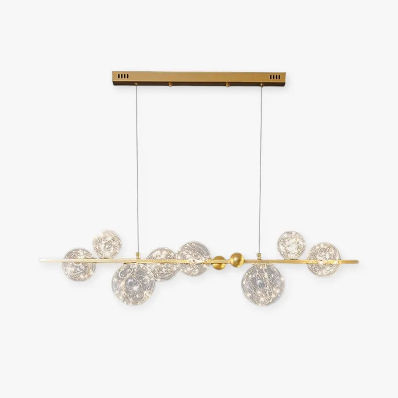 Valentina Art Deco Luminous Sphere Cluster Glass Pendant Light - Lamp Copper
