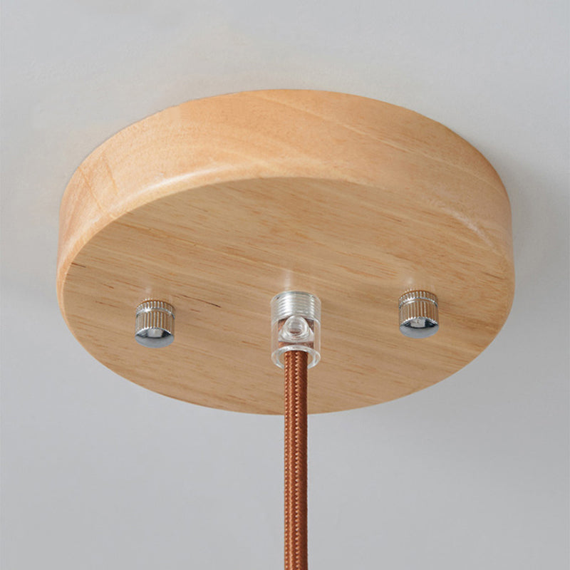 Muto Modern Wood/Glass Pendant Light, White - Lamp Copper