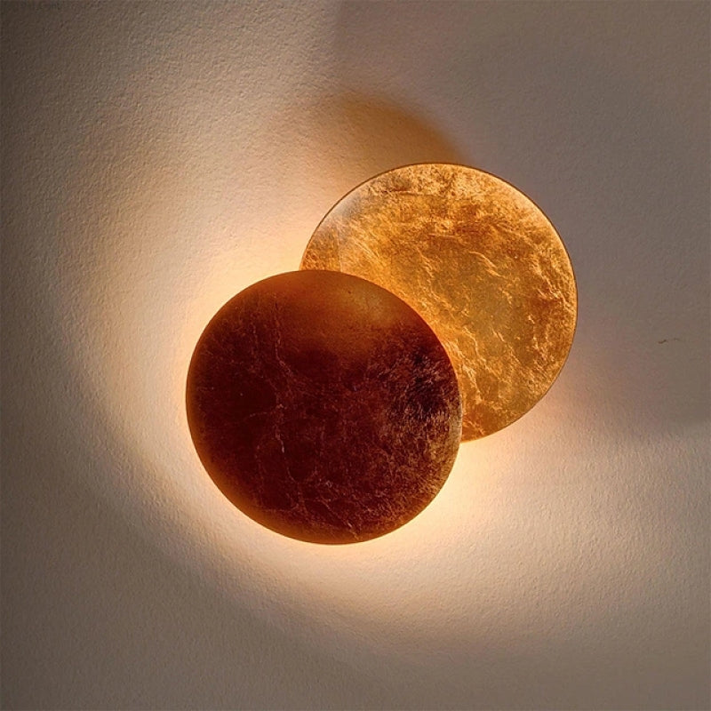 Arisha Modern Minimalist Round Moon Eclipse Wall Lamp - Lamp Copper