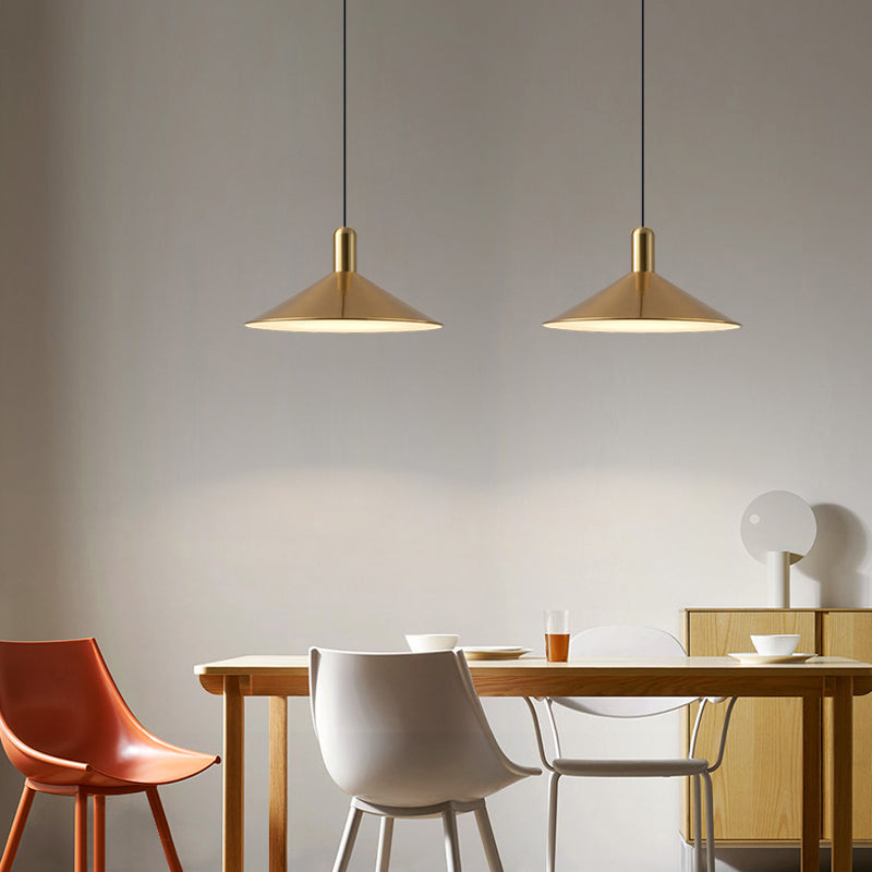Aria Vintage Umbrella Monochrome Pendant Light - Lamp Copper