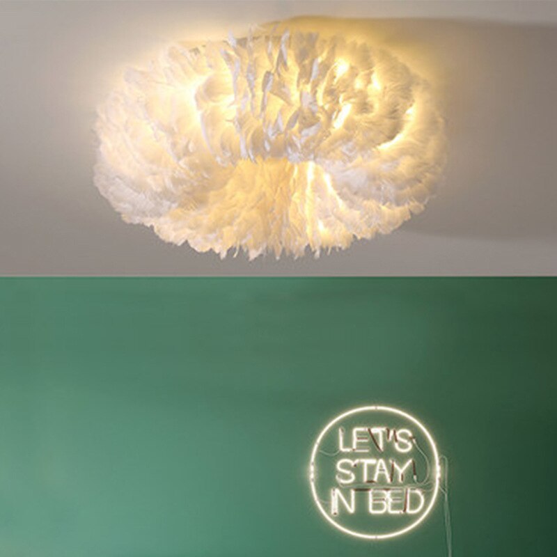 O'Moore Swan Feather Round Ceiling Light - Lamp Copper