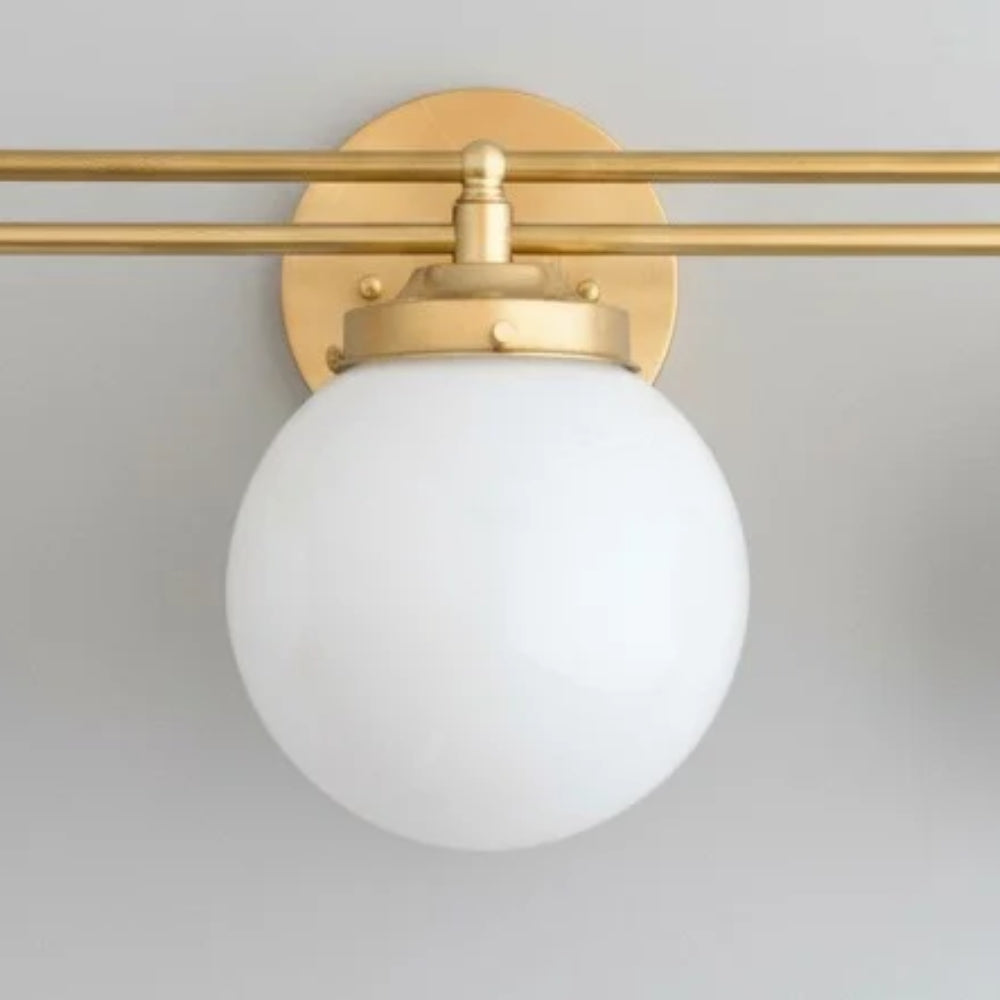 Pearl Wall Sconce Milk Glass Antique Brass  for  Bedroom