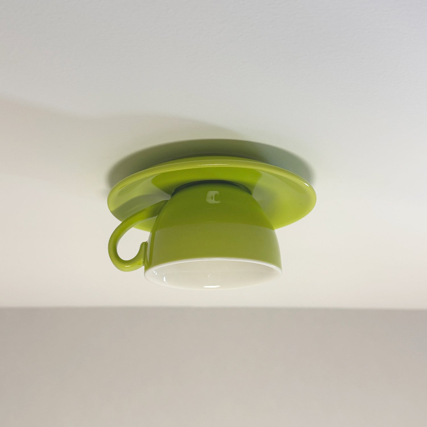 Aria Modern Coffee Cups Ceramic Flush Ceiling Lighting - Lamp Copper