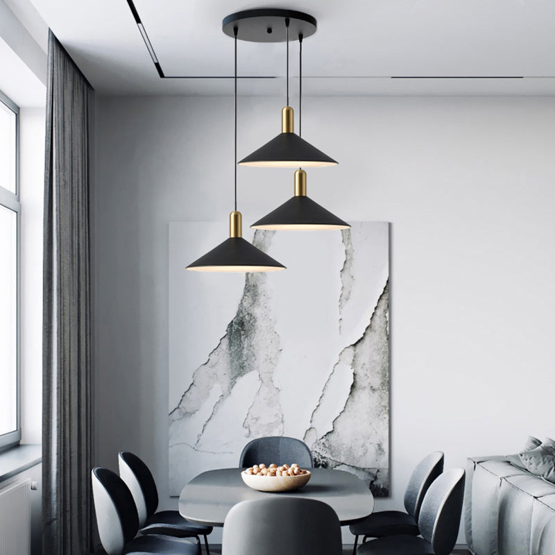 Aria Vintage Umbrella Monochrome Pendant Light - Lamp Copper