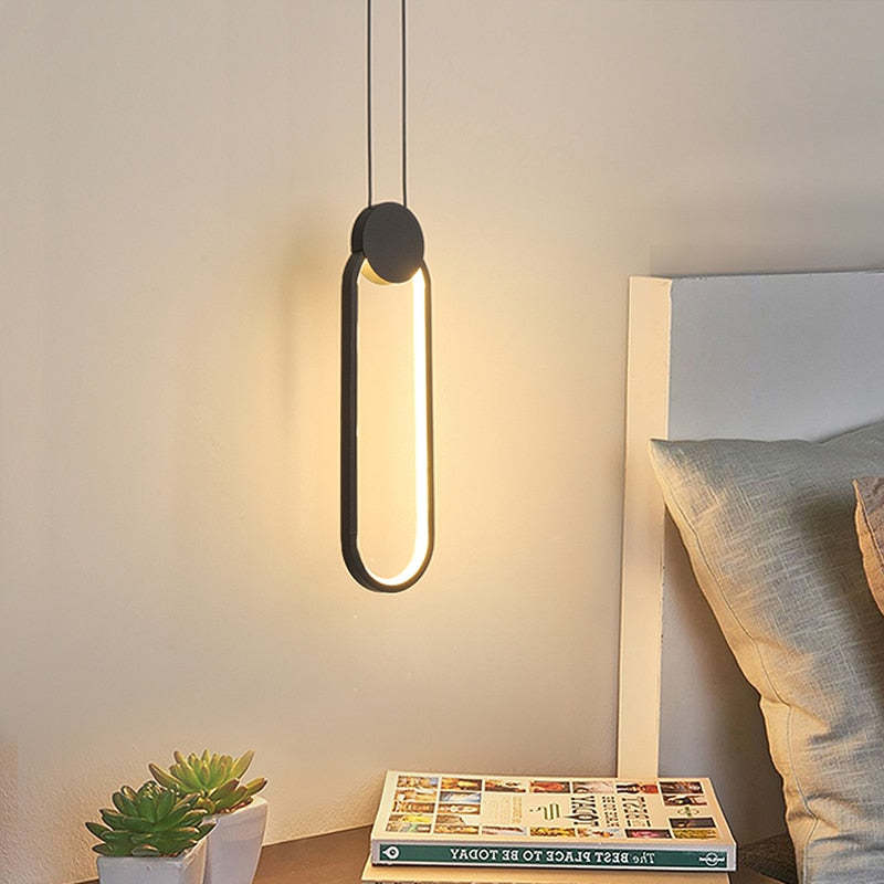 Doria Modern LED Pendant Light Black/White Metal Living Room - Lamp Copper