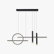Arisha Minimalism Led Pendant Light, Irregular Ring, Black/Glod - Lamp Copper