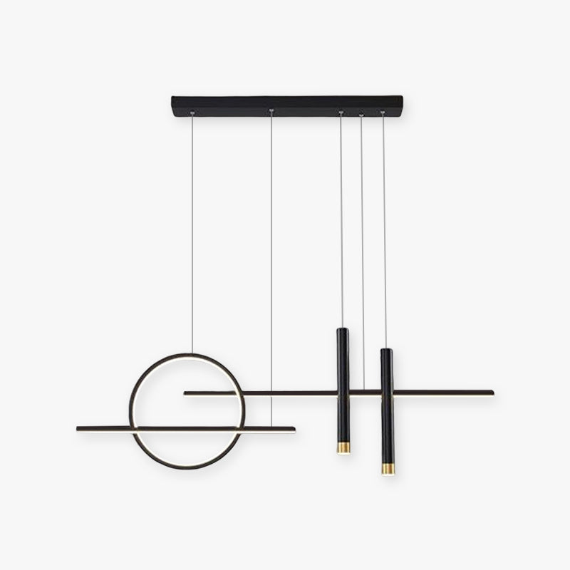 Arisha Minimalism Led Pendant Light, Irregular Ring, Black/Glod - Lamp Copper
