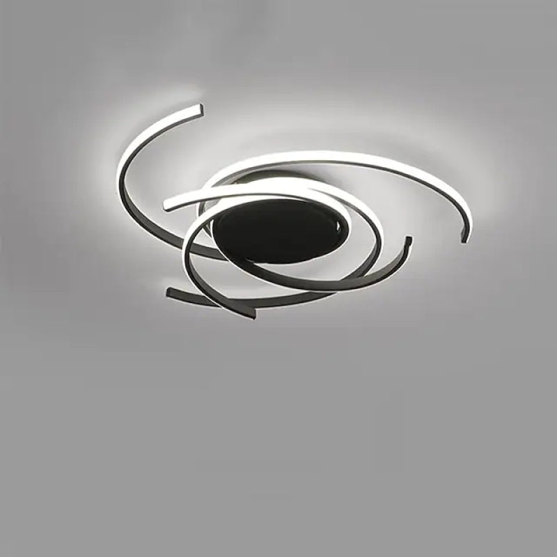 Arisha Modern Multi Arc Linetype Ceiling Light,Black/White - Lamp Copper