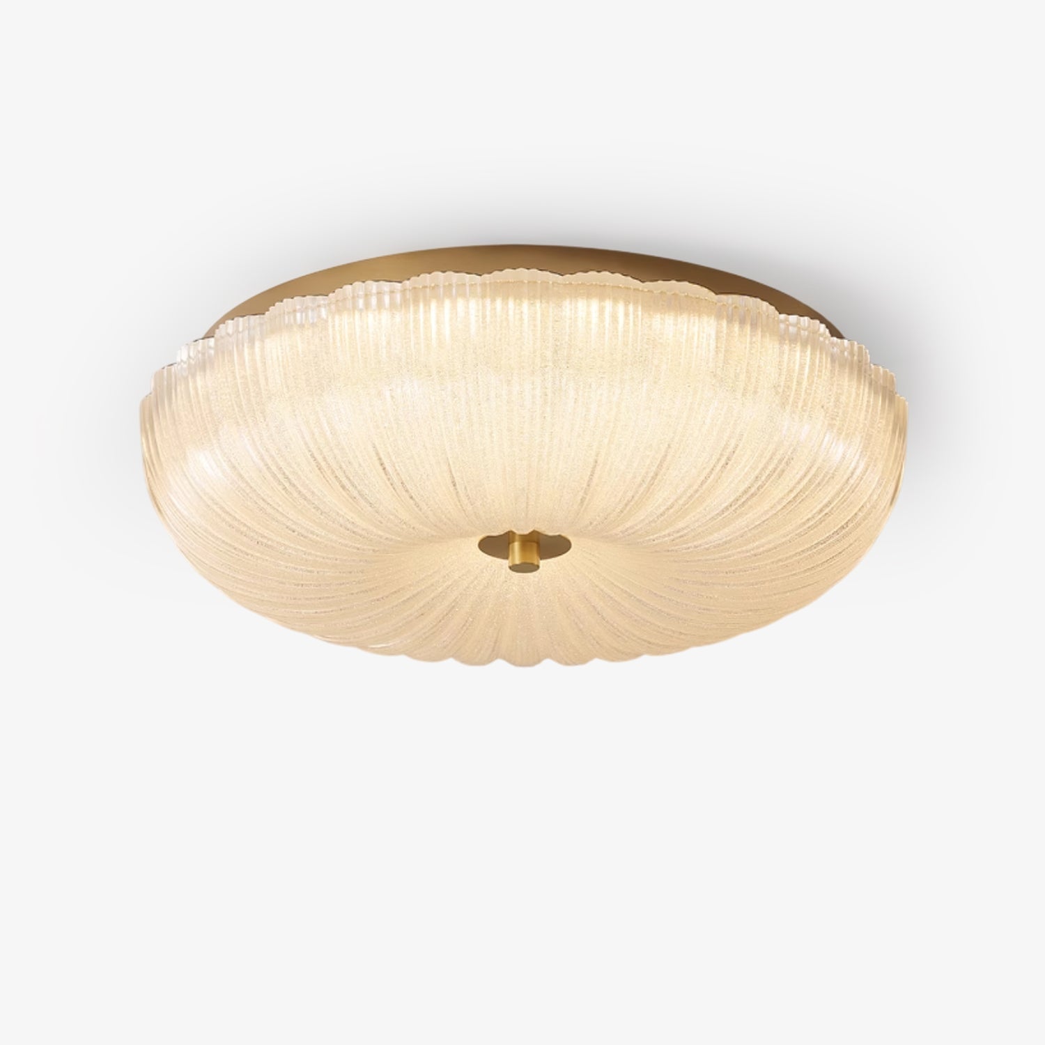 Halo Ceiling Light Ripple Glass - Lamp Copper