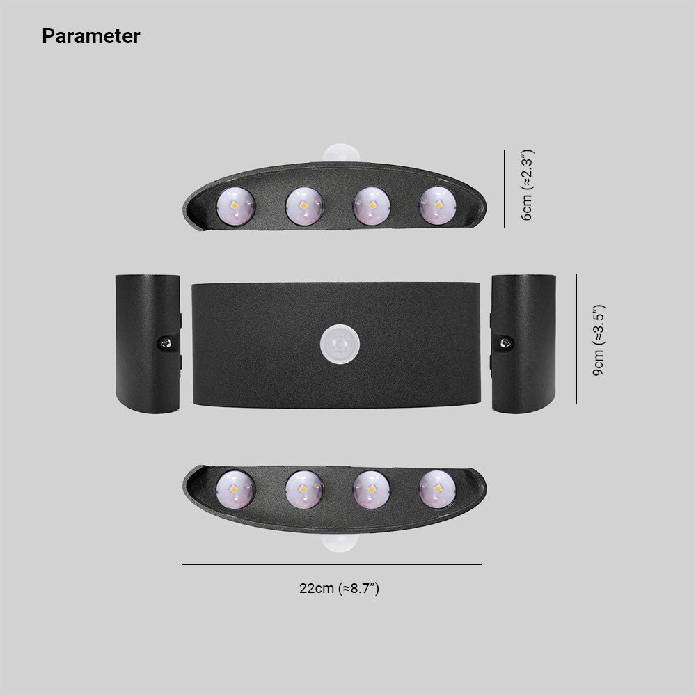 Ray Modern Simple Metal/Acrylic Fixtures Up And Down LED Light Wall Lamp, Black/White - Lamp Copper