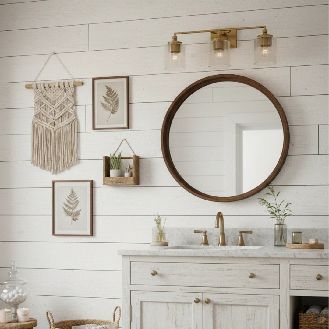 Haze 3-Light Ribbed Glass Wall Sconce