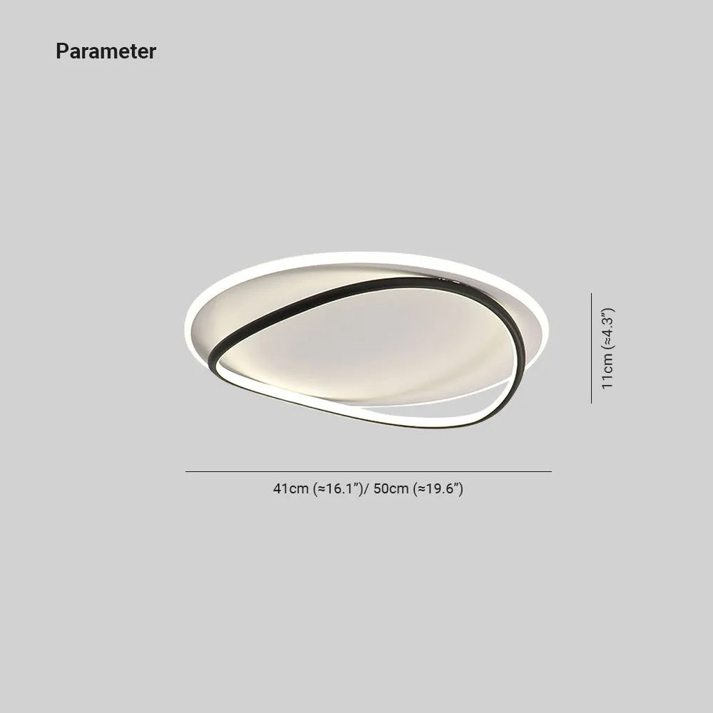 Arisha Minimalist Ring Modernom Flush Mount Ceiling Light - Lamp Copper