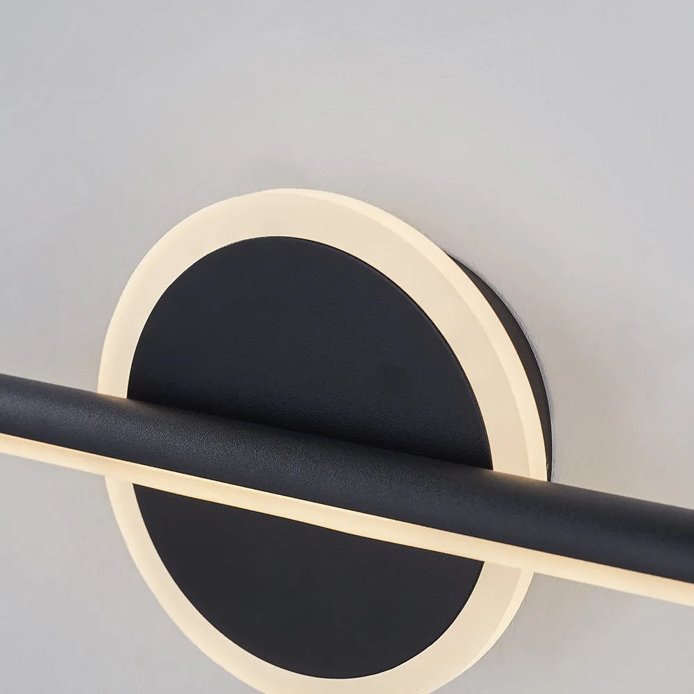 Arisha LED Linear Mirror Front Vanity Wall Lamp, Black/Gold - Lamp Copper