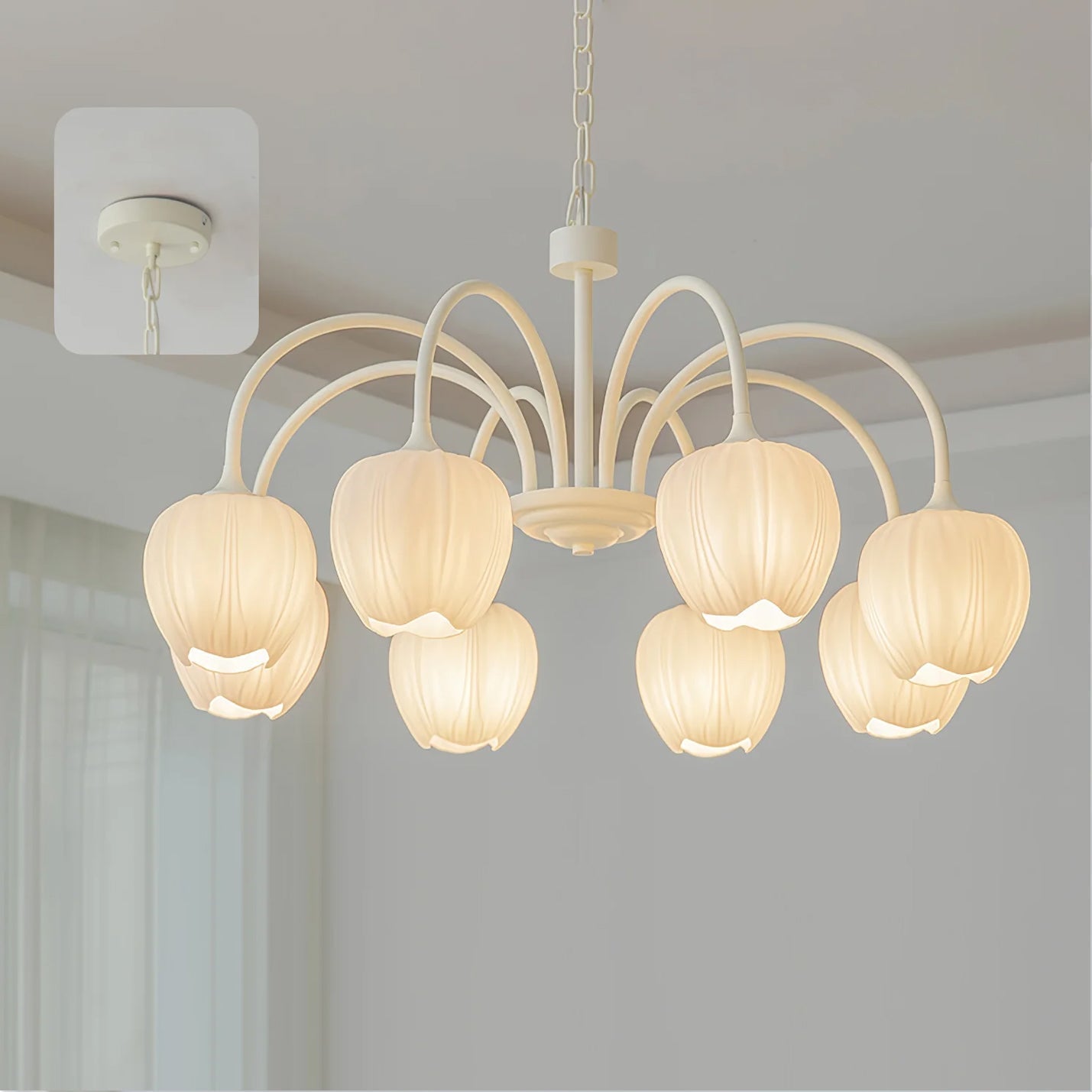 Tulip Fresh Chandeliers Glass - Lamp Copper