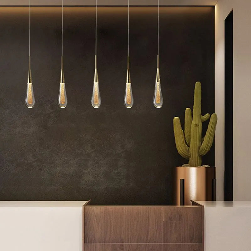 Teardrop Gold Pendant Light - Lamp Copper