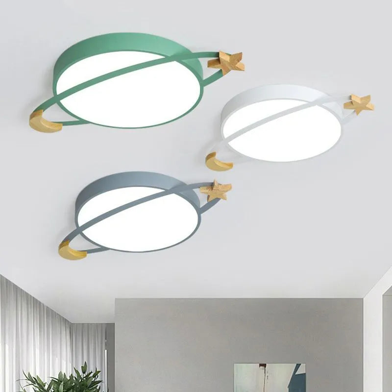 Arisha Modern Acrylic Round Flush Mount Ceiling Light, Grey/White/Green - Lamp Copper