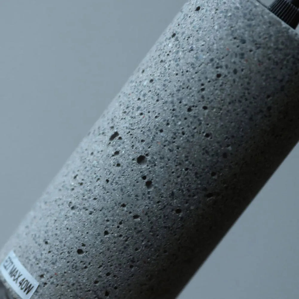 Xenith Industrial Cylindrical Pendant Light, Cement/Metal - Lamp Copper