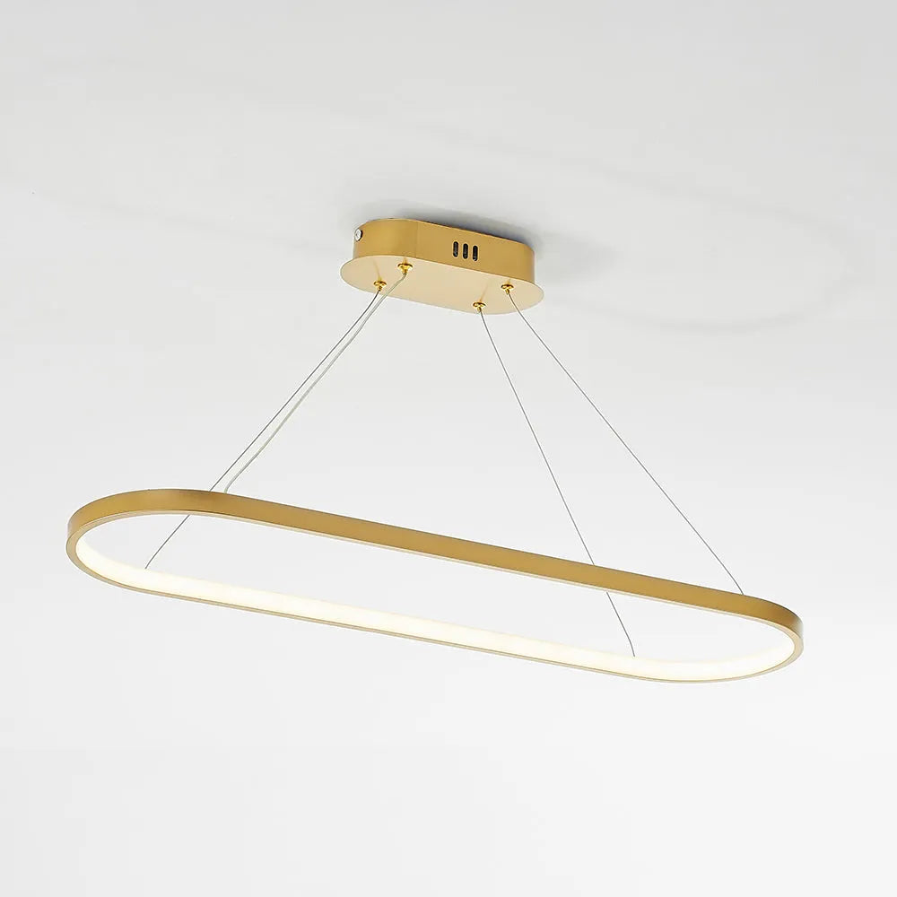 Junel Minimalist Oval Interior Hanging Pendant Light - Lamp Copper