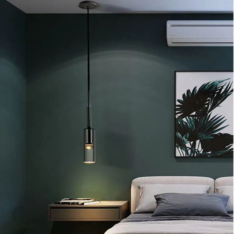 Zeyro Modern Black Glass Streamlined Pendant light/Wall Lamp - Lamp Copper