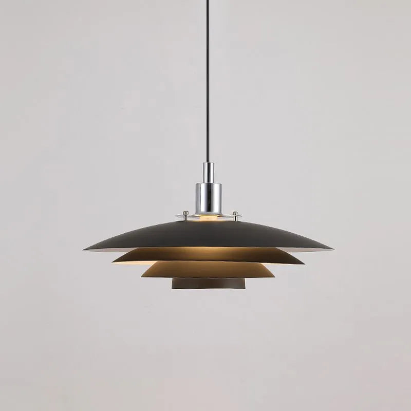 Nylo Contemporary Minimalist Frisbee Shaped Metal Pendant Light - Lamp Copper