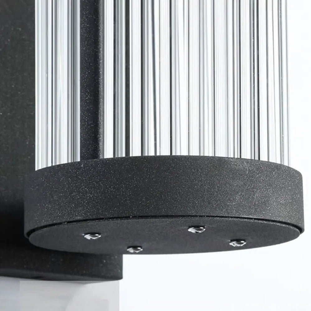 Yoru Modern Semi-Cylindrical Metal/Glass Outdoor Wall Lamp, Black - Lamp Copper