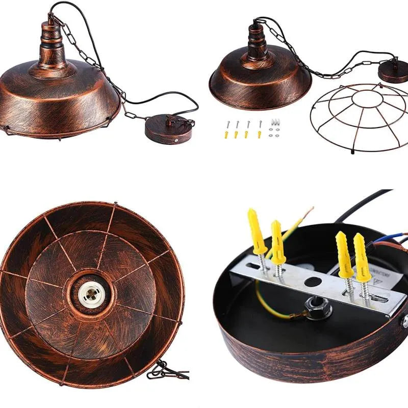Epoch Rustic Black Industrial Pendant Light Shade, Outdoor/Indoor - Lamp Copper